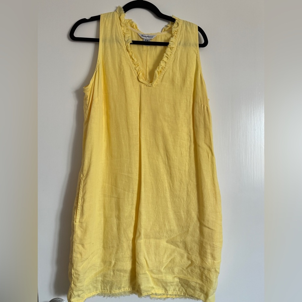 Tommy Bahama Light Yellow Ruffled Dress